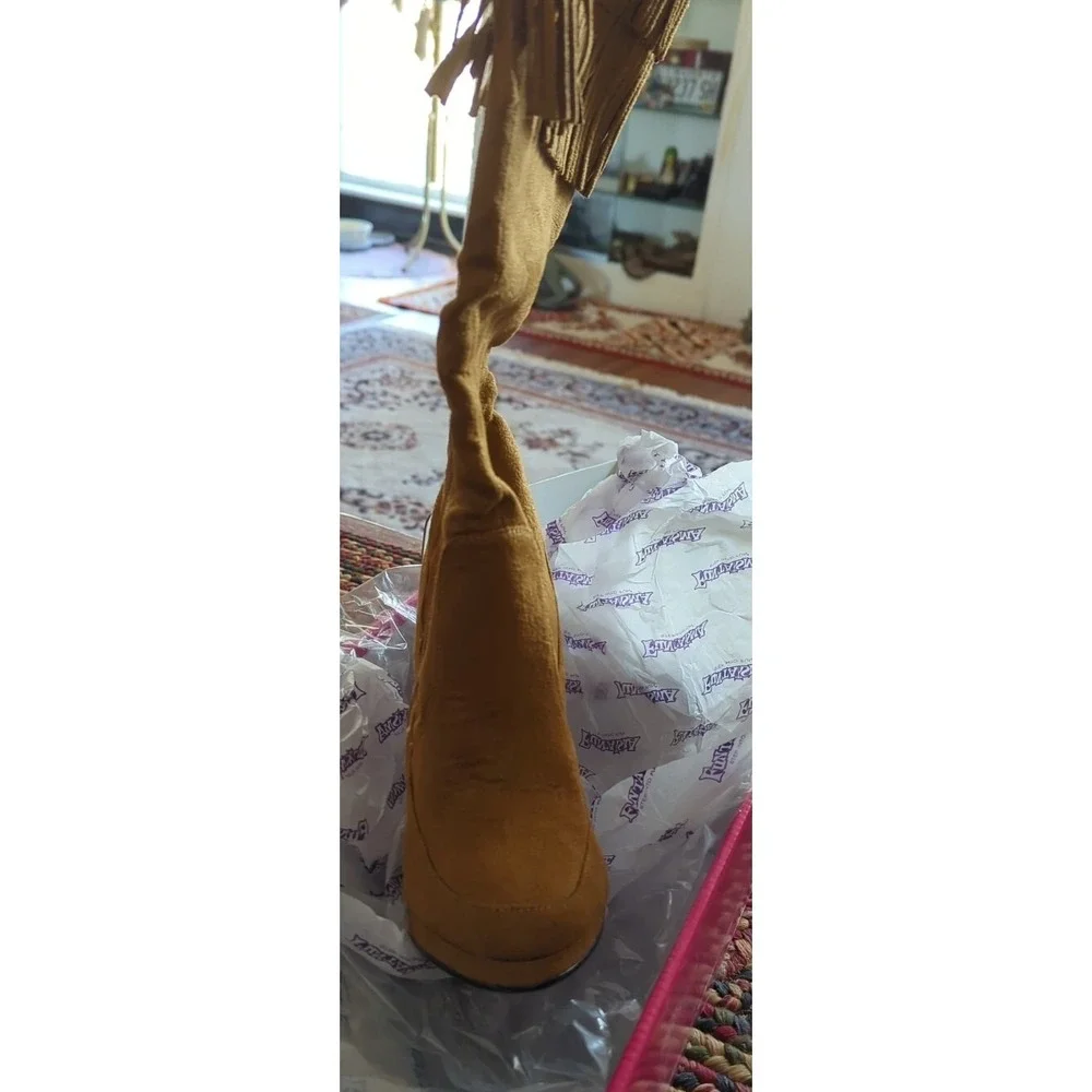 NEW Funtasma Women's Sz 7 Tan Microfiber INDIAN290/TMF‎ Boots Sexy!